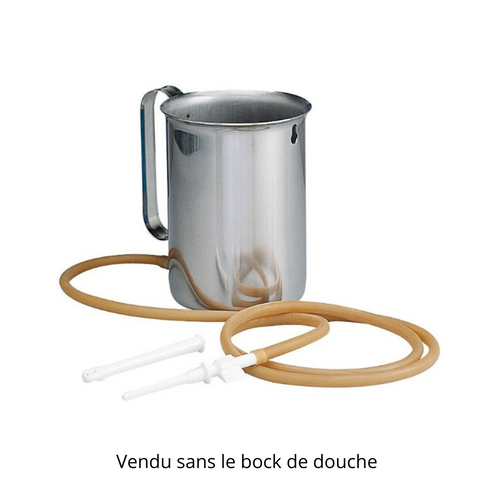 Set bestaande uit vaginale en rectale canules, slangetjes en een plastic kraantje.