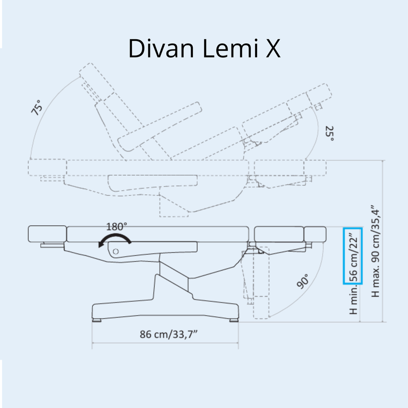 Divan d'examen électrique 4 moteurs LEMI X