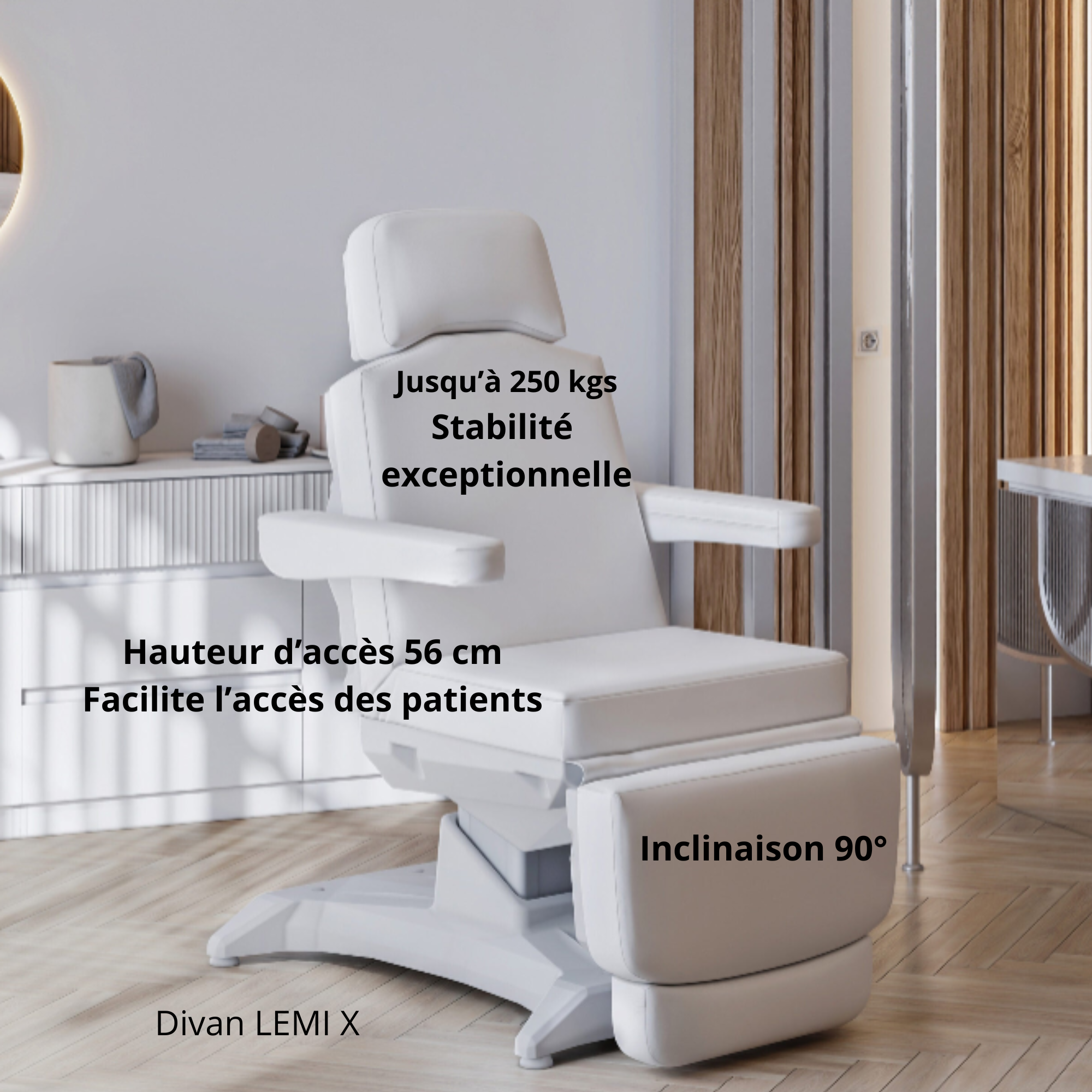 Divan d'examen électrique 4 moteurs LEMI X