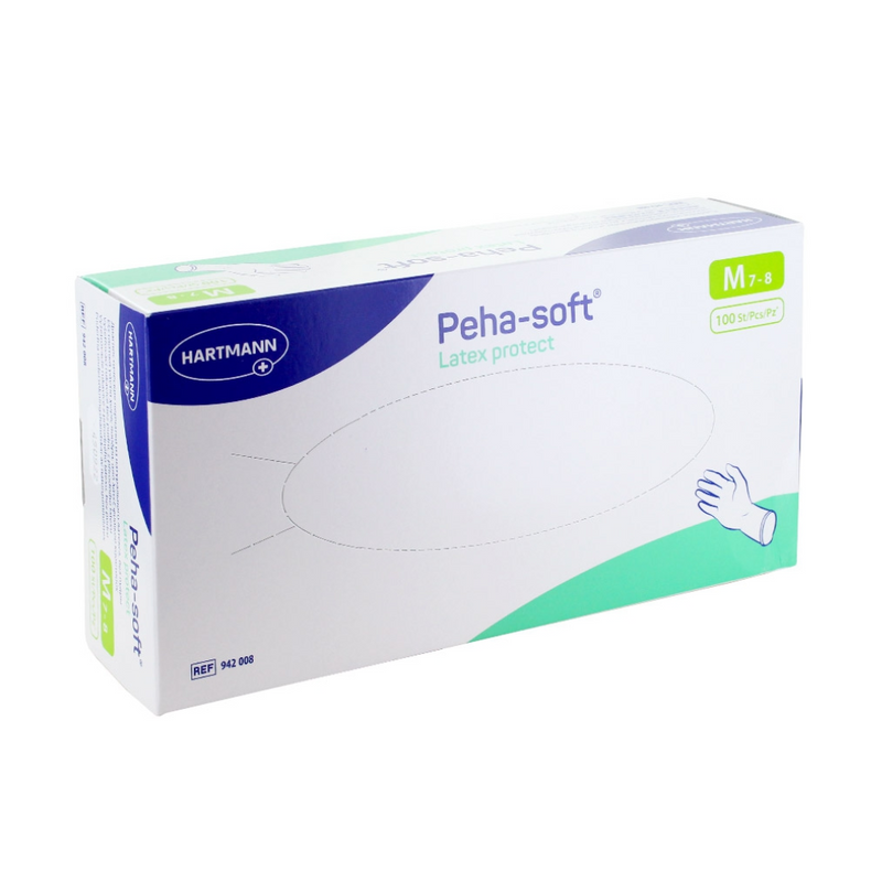 Peha Soft Protect poedervrije latex onderzoekshandschoen