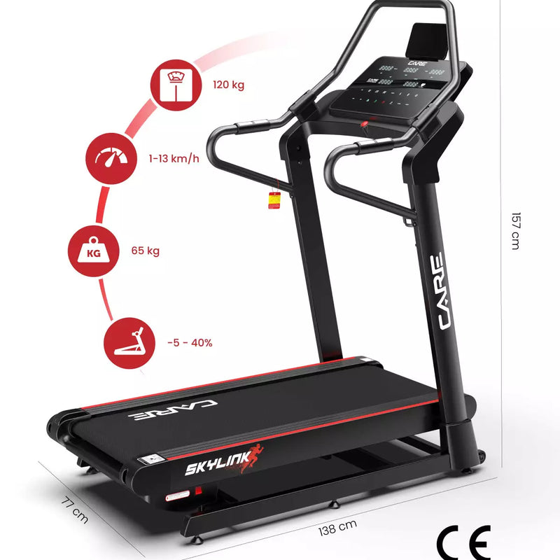 Tapis de course 13kmh et inclinaison 40% SKYLINK CARE